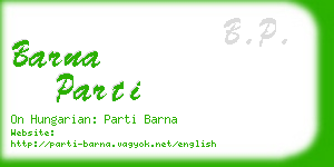 barna parti business card